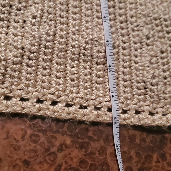 Handmade 45" Cream Heart Throw or Blanket - Picture 5 of 5